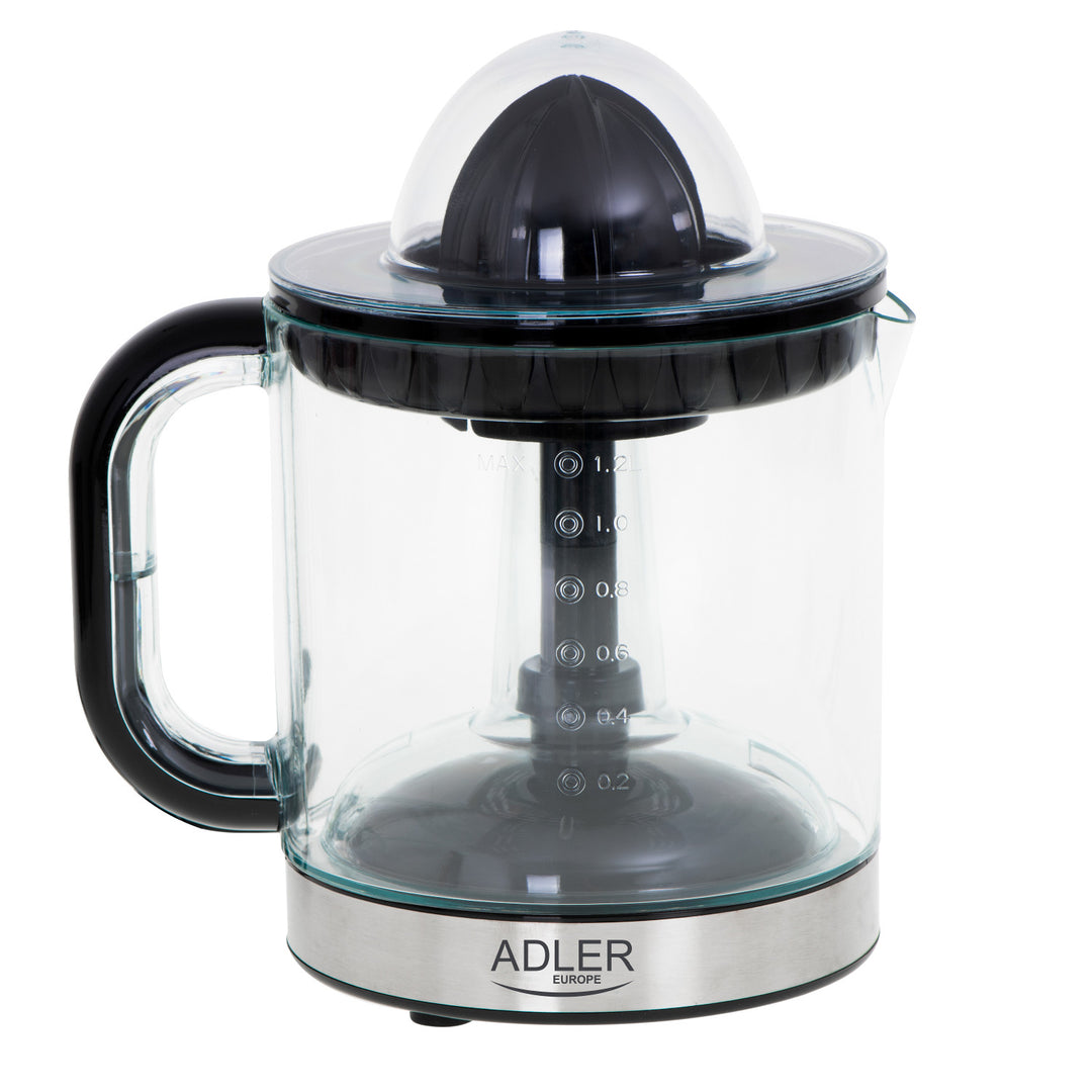 Odšťavňovač citrusů Adler, objem 1,2 l, maximální výkon 60 W, černý, AD 4012