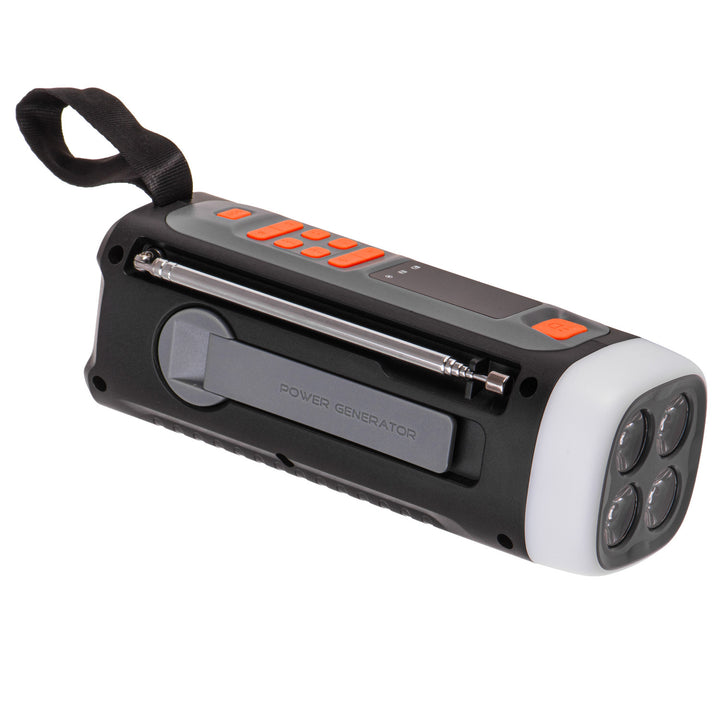 Nouzové rádio Adler, se solárním panelem, klikou a powerbankou, Bluetooth 5.0, LED svítilna 4 W, 4500 mAh, AD 1920