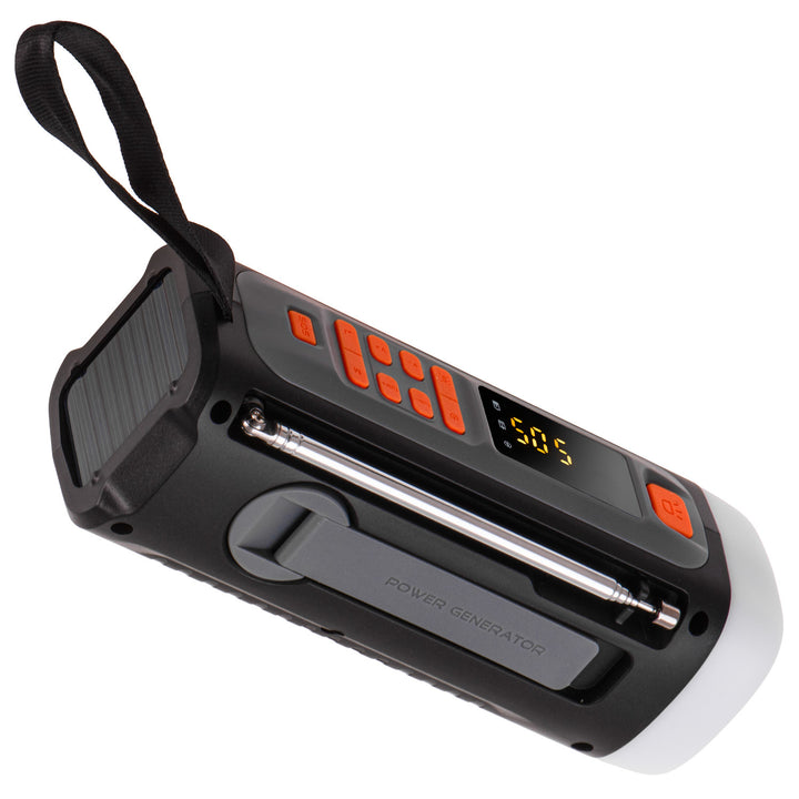 Nouzové rádio Adler, se solárním panelem, klikou a powerbankou, Bluetooth 5.0, LED svítilna 4 W, 4500 mAh, AD 1920