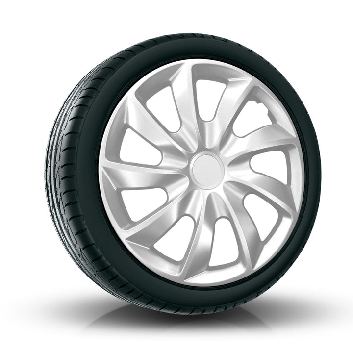 Univerzální kryty kol 13'' NRM Quad stříbrné 4 kusy