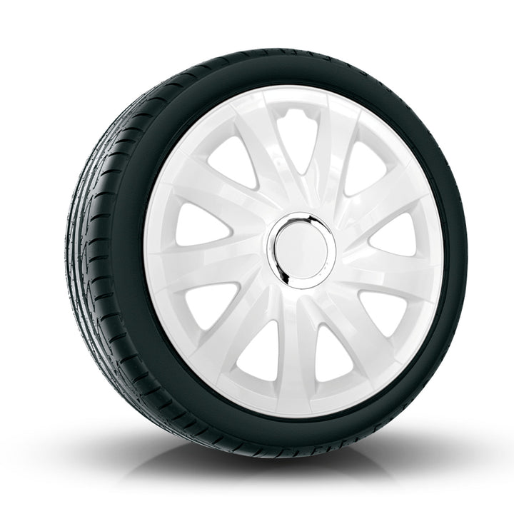 Univerzální kryty kol 13'' NRM Drift bílé, sada 4 kusů