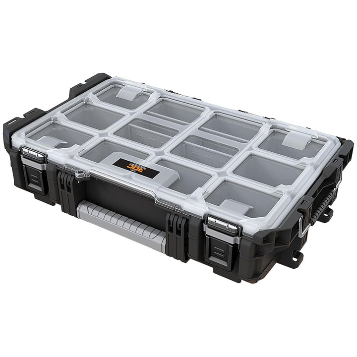 Organizér na nářadí Keter ROC Pro Gear 1.0, objem přes 13 litrů, průhledné a odolné víko, těsnění chránící před prachem a vodou, kovové západky, 257190