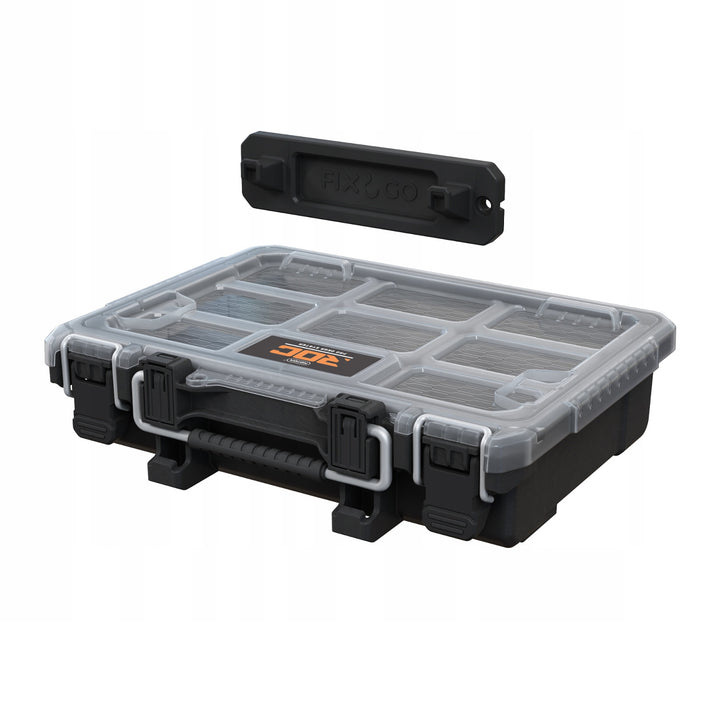 Organizér na nářadí Keter ROC Pro Gear 2.0, držák pro montáž na zeď, průhledný a odolný kryt, těsnění chránící před prachem a vodou, kovové západky, 256983