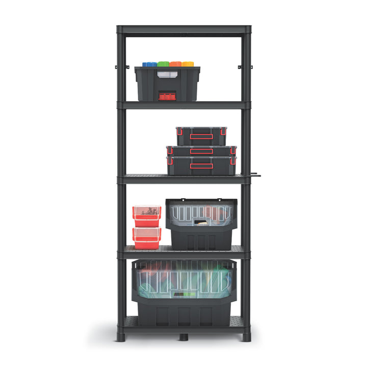 Regál Stackaro Solid 75 Kistenberg, maximální celkové zatížení 220 kg, 5 polic, montáž na zeď, KSS75L5HD-S411
