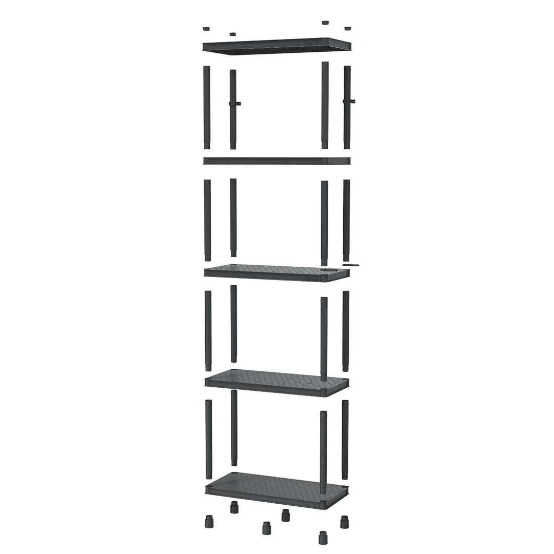 Regál Stackaro Solid 75 Kistenberg, maximální celkové zatížení 220 kg, 5 polic, montáž na zeď, KSS75L5HD-S411