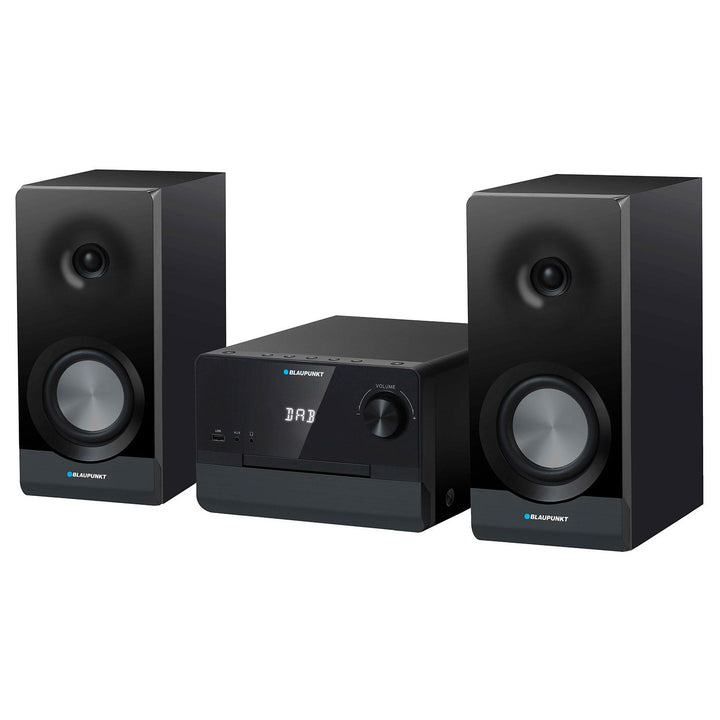 Mikrotower Blaupunkt, výkon 100 W RMS, tuner DAB+, LED displej, FM rádio, teleskopická anténa v sadě, konektor HDMI ARC, CD/MP3/USB/BT, budík s funkcí alarmu, MS49DAB