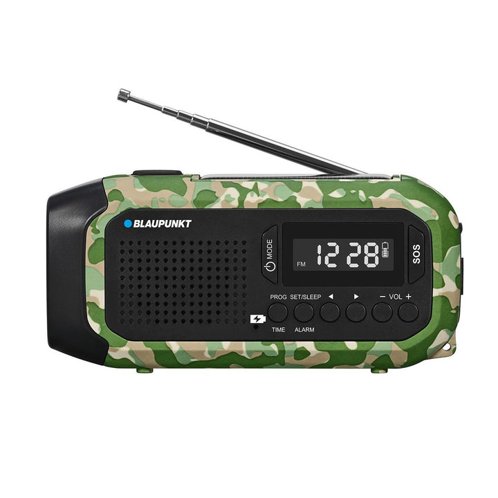 FM alarmní rádio Blaupunkt, LED svítilna, lampička na čtení, trojitý nabíjecí systém, SOS alarm, ER20GC
