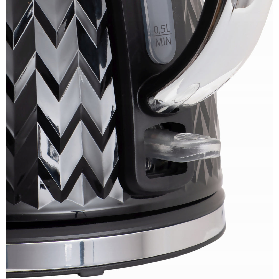 Elektrická konvice Eldom, černá barva, výkon 2000 W, objem 1,7 l, ukazatel hladiny vody, síťkový filtr, C265C