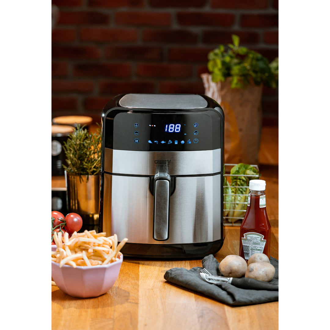 Bezolejová fritéza, 9 programů, 5,0 l, Airfryer, Camry CR 6311 + papírové vložky do fritézy, 16 cm, biologicky rozložitelné, 100 kusů