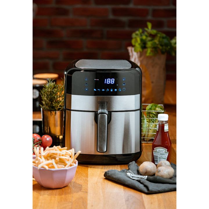 Bezolejová fritéza, 9 programů, 5,0 l, Airfryer, Camry CR 6311 + papírové vložky do fritézy, 16 cm, biologicky rozložitelné, 100 kusů