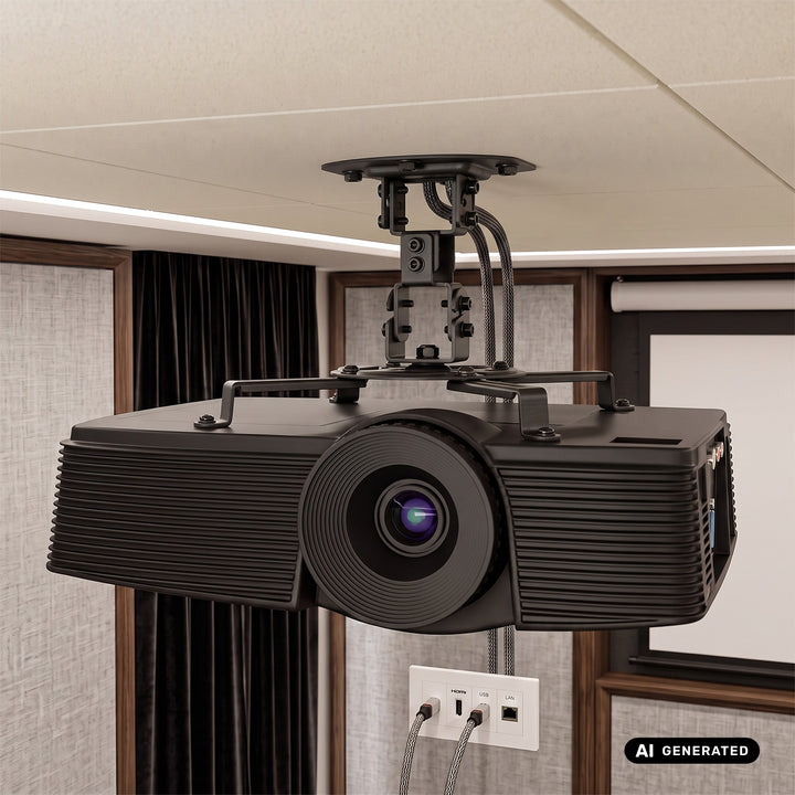 Stropní držák / závěs pro projektor Maclean, 54–320 mm, do 13,5 kg, otočný o 360 stupňů MC-200 B