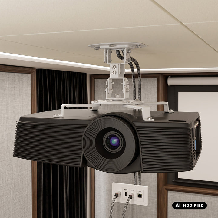 Stropní držák / závěs pro projektor Maclean, 54–320 mm, do 13,5 kg, otočný o 360 stupňů MC-200 W