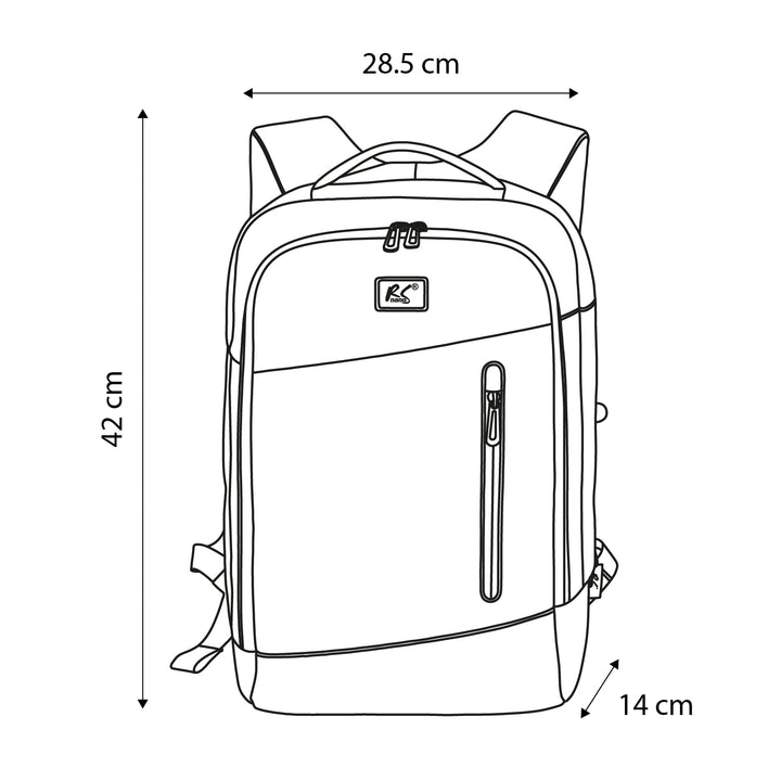 Batoh na notebook NanoRS, 15,6", černý, 42 × 28,5 × 14, voděodolný RS204 B