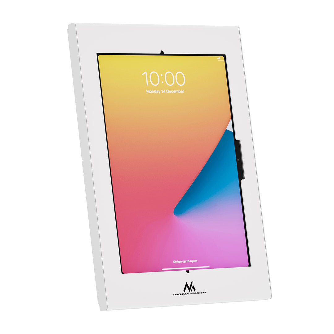 Reklamní držák na tablet Maclean, s aretací, 12,4"–13", iPad Air/Pro, Samsung Tab S10+/S9+/S8+/S7+, 257 × 350 × 22 mm, MC-950 W