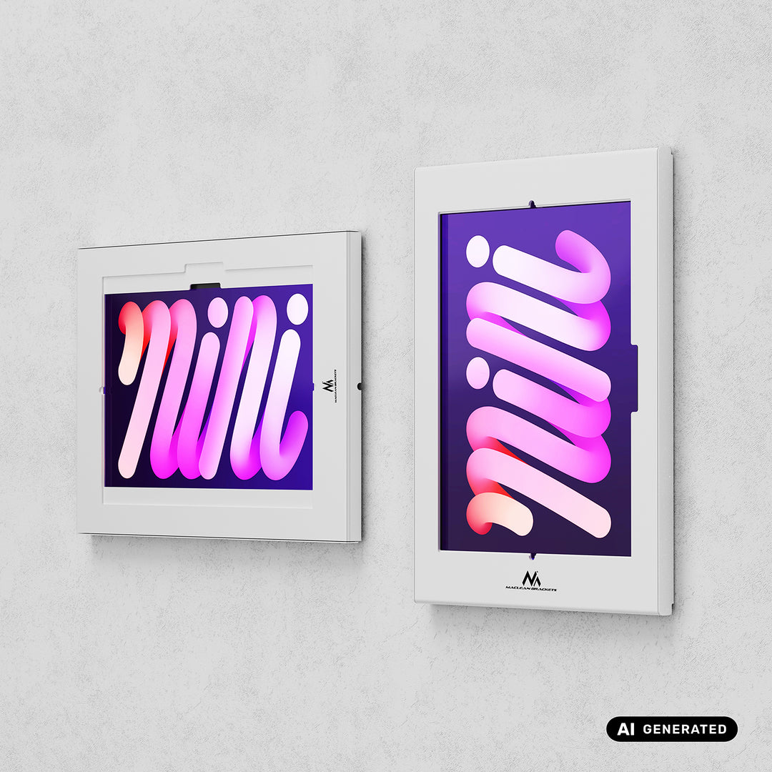 Reklamní držák na tablet Maclean, s aretací, 12,4"–13", iPad Air/Pro, Samsung Tab S10+/S9+/S8+/S7+, 257 × 350 × 22 mm, MC-950 W