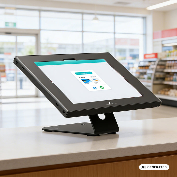 Reklamní držák na tablet Maclean, s aretací, 10,9"–11", iPad Air/Pro, Samsung Tab A a S Series, 220 × 323 × 22 mm, MC-957 B