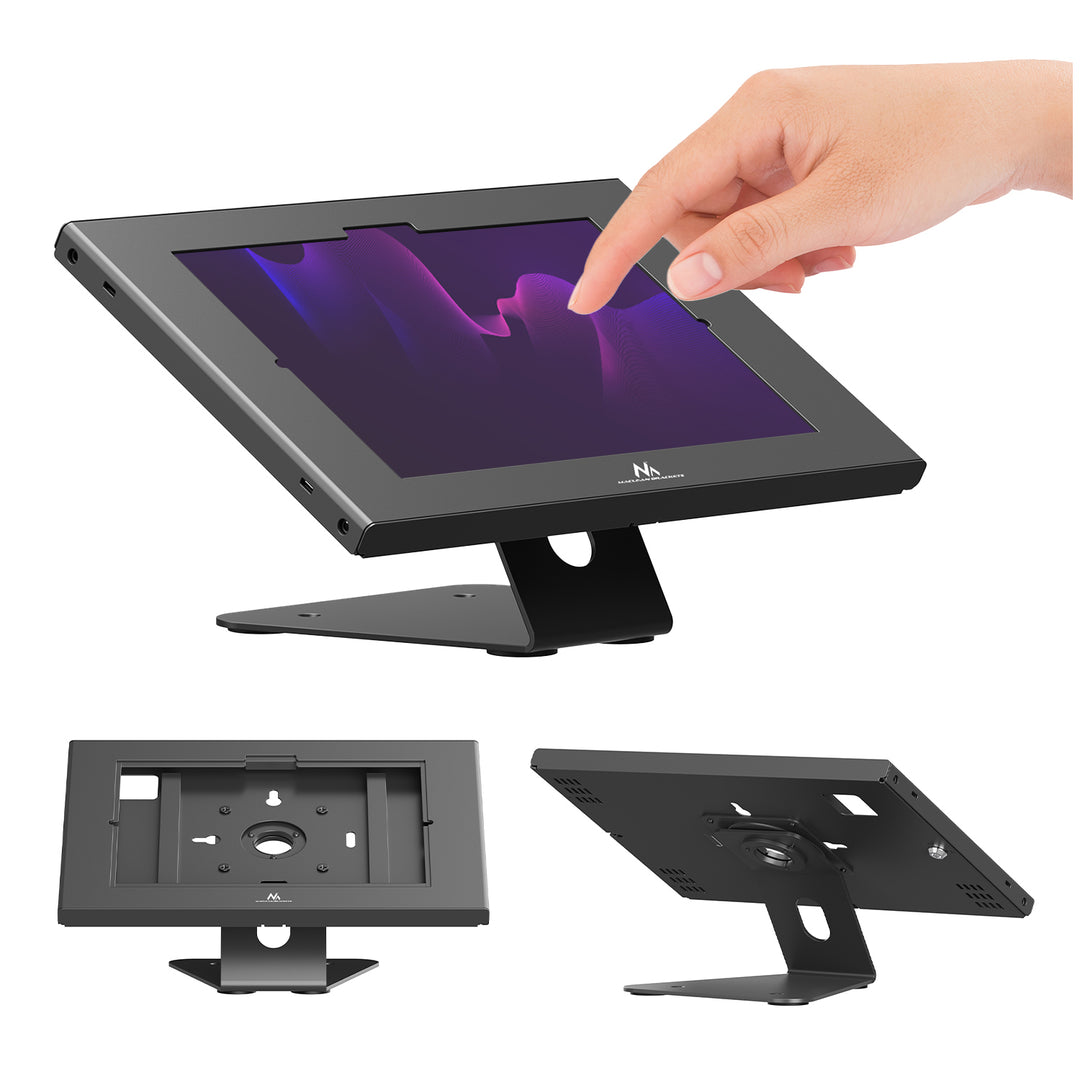 Reklamní držák na tablet Maclean, s aretací, 10,9"–11", iPad Air/Pro, Samsung Tab A a S Series, 220 × 323 × 22 mm, MC-957 B
