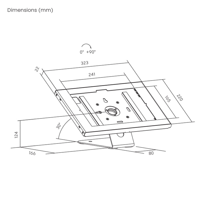 Reklamní držák na tablet Maclean, s aretací, 10,9"–11", iPad Air/Pro, Samsung Tab A&S Series, 220 × 323 × 22 mm, MC-957 W