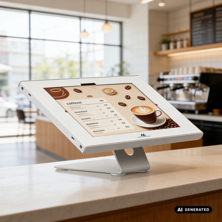 Reklamní držák na tablet Maclean, s aretací, 10,9"–11", iPad Air/Pro, Samsung Tab A&S Series, 220 × 323 × 22 mm, MC-957 W