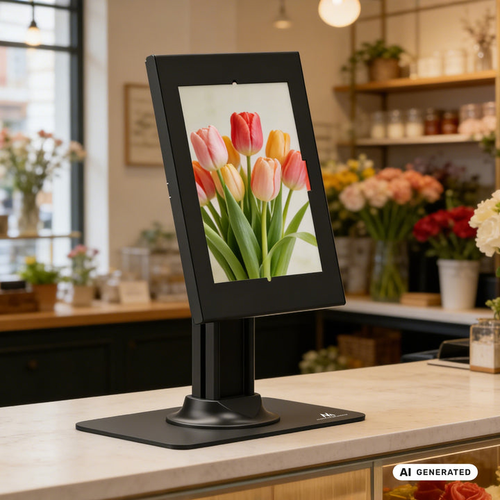 Reklamní držák na tablet Maclean, s aretací, 10,9"–11", iPad Air/Pro, Samsung Tab A&S Series, 220 × 323 × 22 mm, MC-959 B