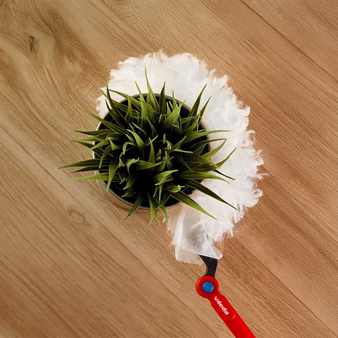 Mop na prach Vileda Flex&Catch, s dlouhou rukojetí, ochrana proti sklouznutí, flexibilní hlavice + náhradní vložky do mopu, 10 ks