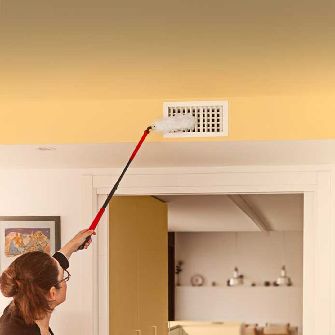 Mop na prach Vileda Flex&Catch, s dlouhou rukojetí, ochrana proti sklouznutí, flexibilní hlavice + náhradní vložky do mopu, 10 ks