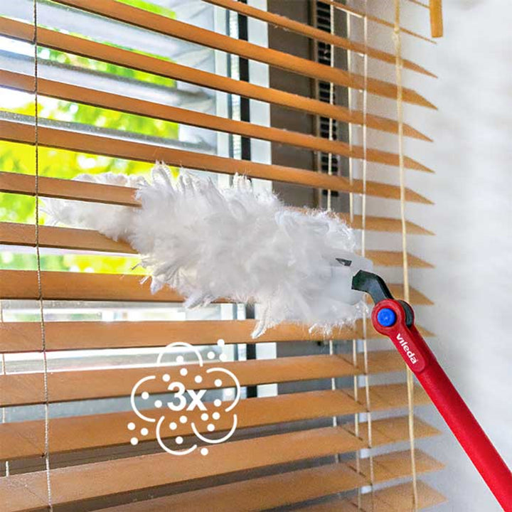 Mop na prach Vileda Flex&Catch, s dlouhou rukojetí, ochrana proti sklouznutí, flexibilní hlavice + náhradní vložky do mopu, 10 ks