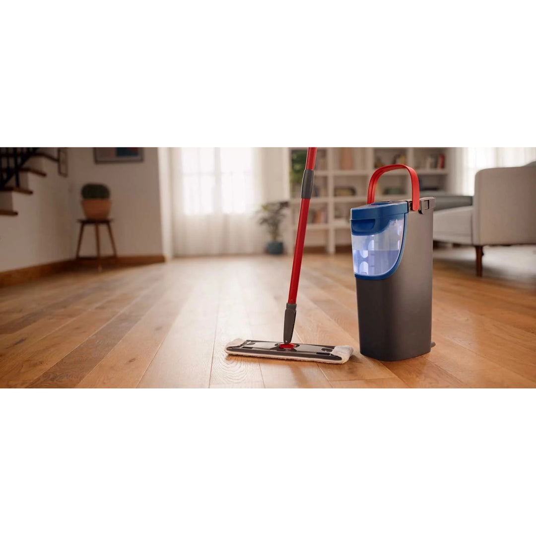 Plochý mop Vileda H2prO, 100% oddělení čisté vody od špinavé, dva zásobníky, 2 mikrovláknové nástavce, 360° koncovka, 175774