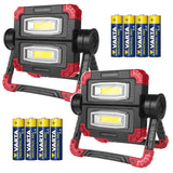 Pracovní lampa LED COB Maclean, 300 lm, 3 režimy svícení, teplota barev 6500 K, MCE439 2 kusy + 8x baterie Varta Industrial AA