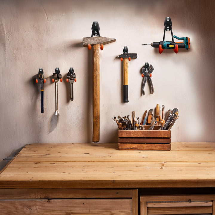 Držák / nástěnný věšák Maclean, na pneumatiky, zahradní nářadí, žebřík, hadice, kolo, max. zatížení 25 kg, MC-444, 4 kusy