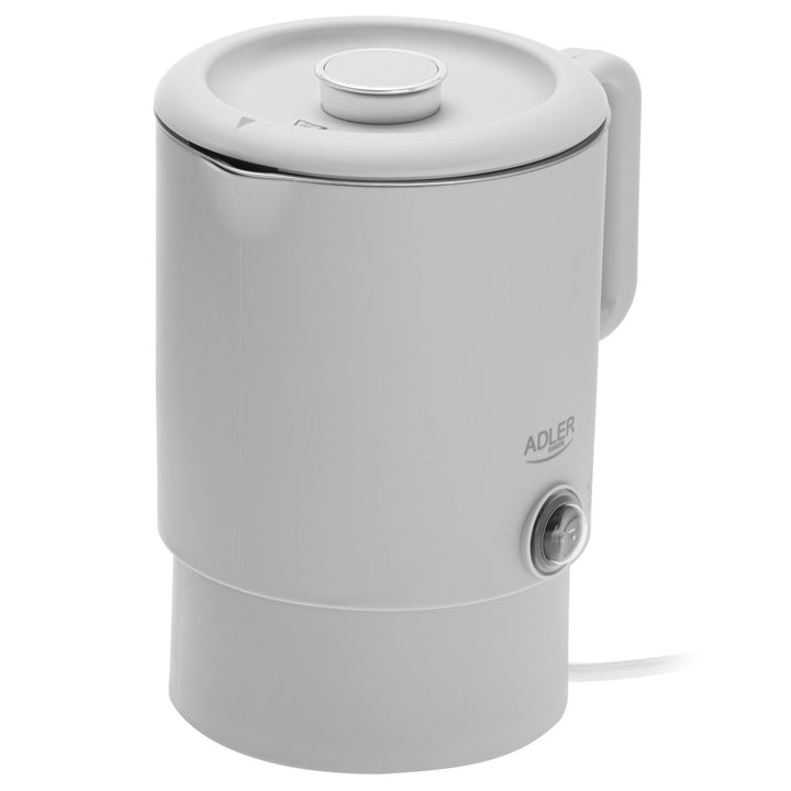 Elektrická konvice Adler, cestovní, dvojité stěny, objem 0,8 l, max. výkon 650 W, šedá, AD 1388