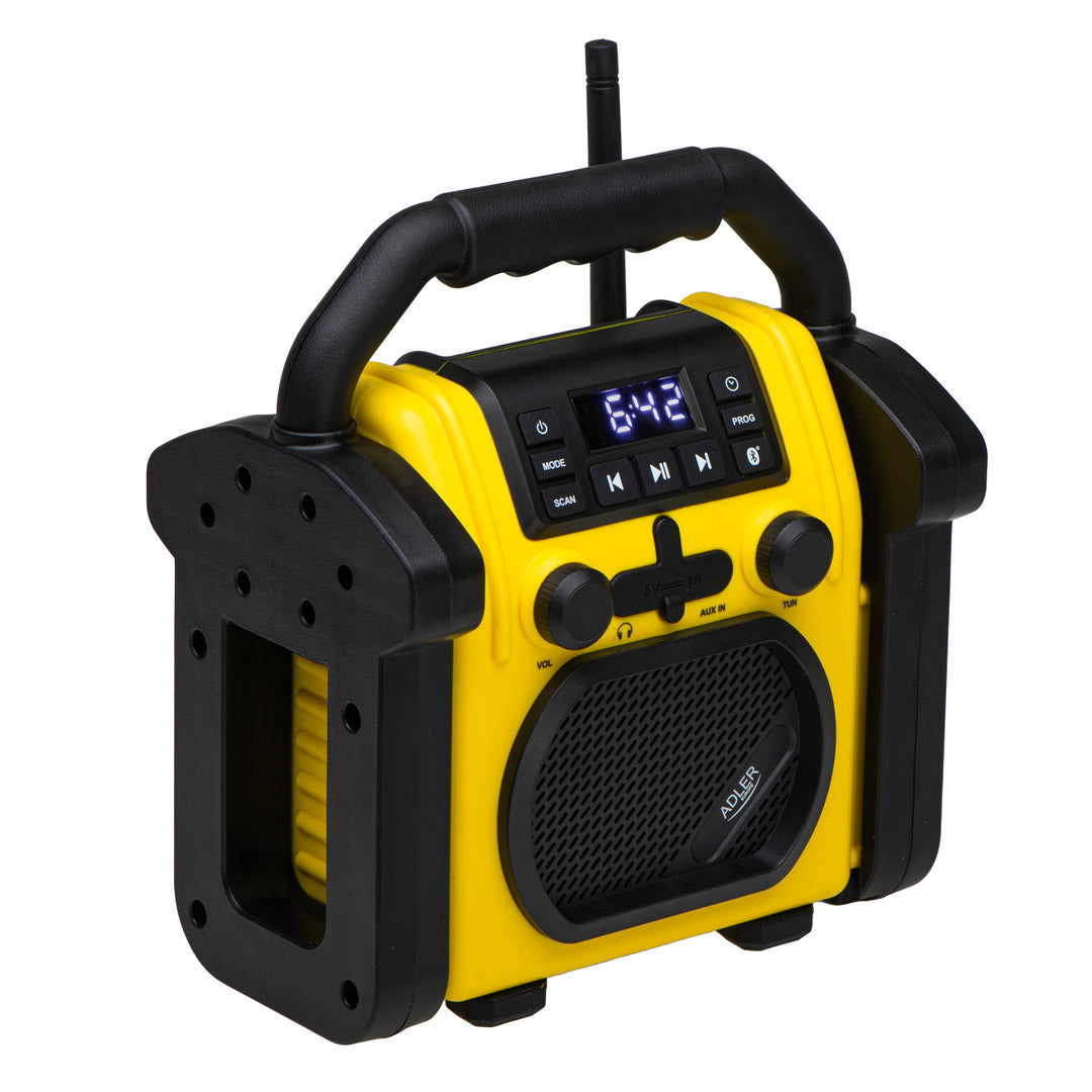 Stavební rádio Adler, Bluetooth 5.1, IPX 54, výkon 10 W, AD 1911