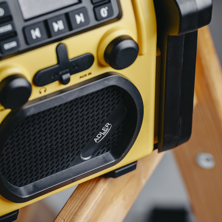 Stavební rádio Adler, Bluetooth 5.1, IPX 54, výkon 10 W, AD 1911
