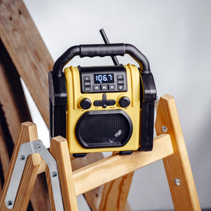 Stavební rádio Adler, Bluetooth 5.1, IPX 54, výkon 10 W, AD 1911
