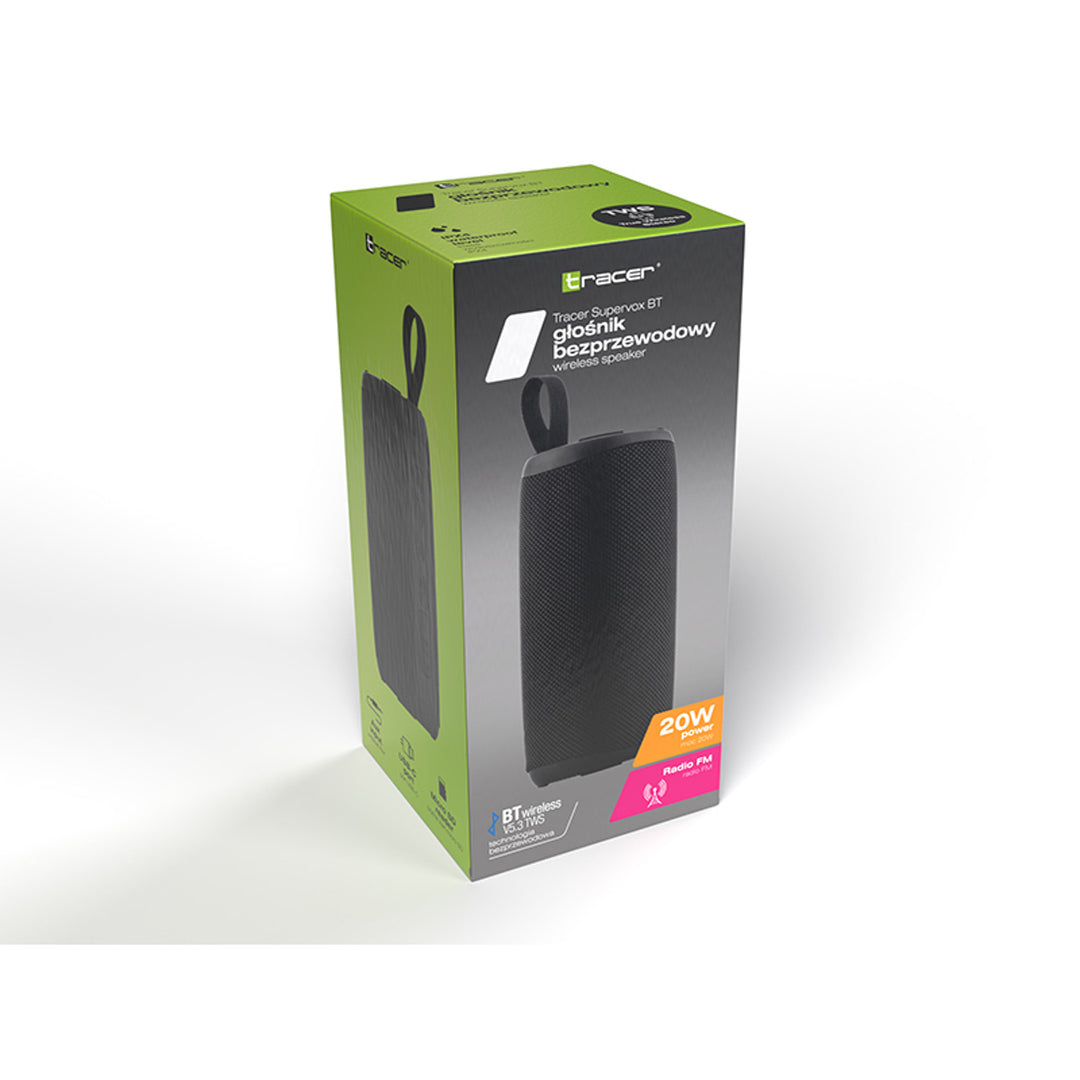 Přenosný reproduktor Tracer, Bluetooth 5.3, výkon RMS 20 W, IPX4, černý, TRAGLO47686