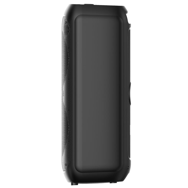 Velký Bluetooth reproduktor, 120 W RMS/1400 W PMPO, dva 8" reproduktory, ekvalizér, funkce karaoke, MP3/microSD karty, USB, AUX, BT 5.3+EDR, displej, LED, vestavěná baterie, dálkové ovládání, MT3185