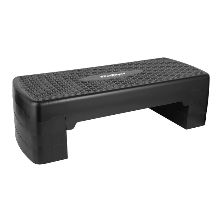 Step pro aerobik a fitness cvičení Rebel Active, 3 stupně, 68 cm, černý, RBA-3227-BK