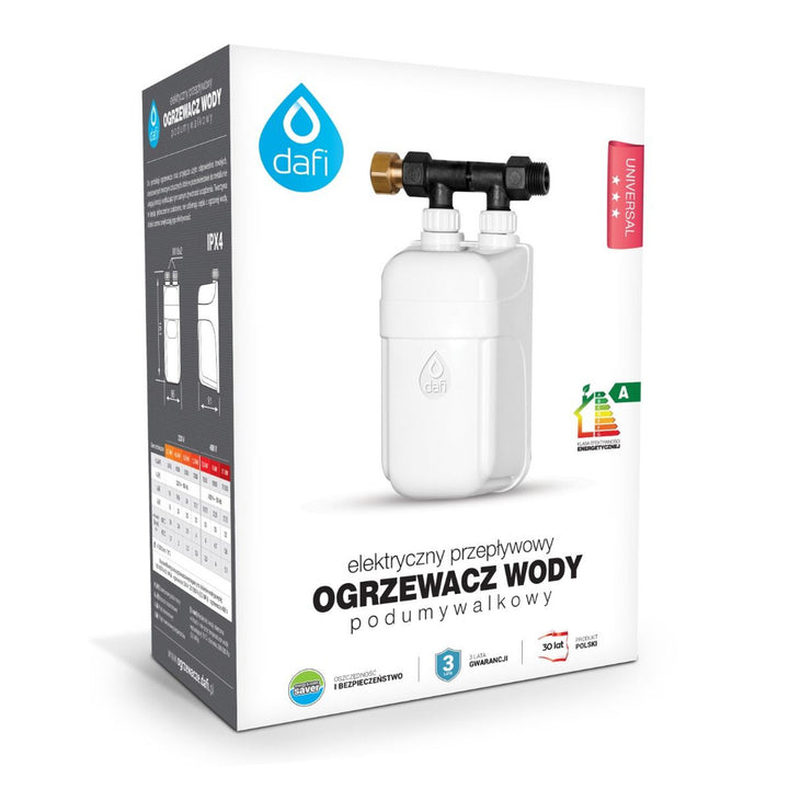 Průtokový ohřívač vody Dafi, podumyvadlový, s přípojkou, 3,7 kW, 230 V