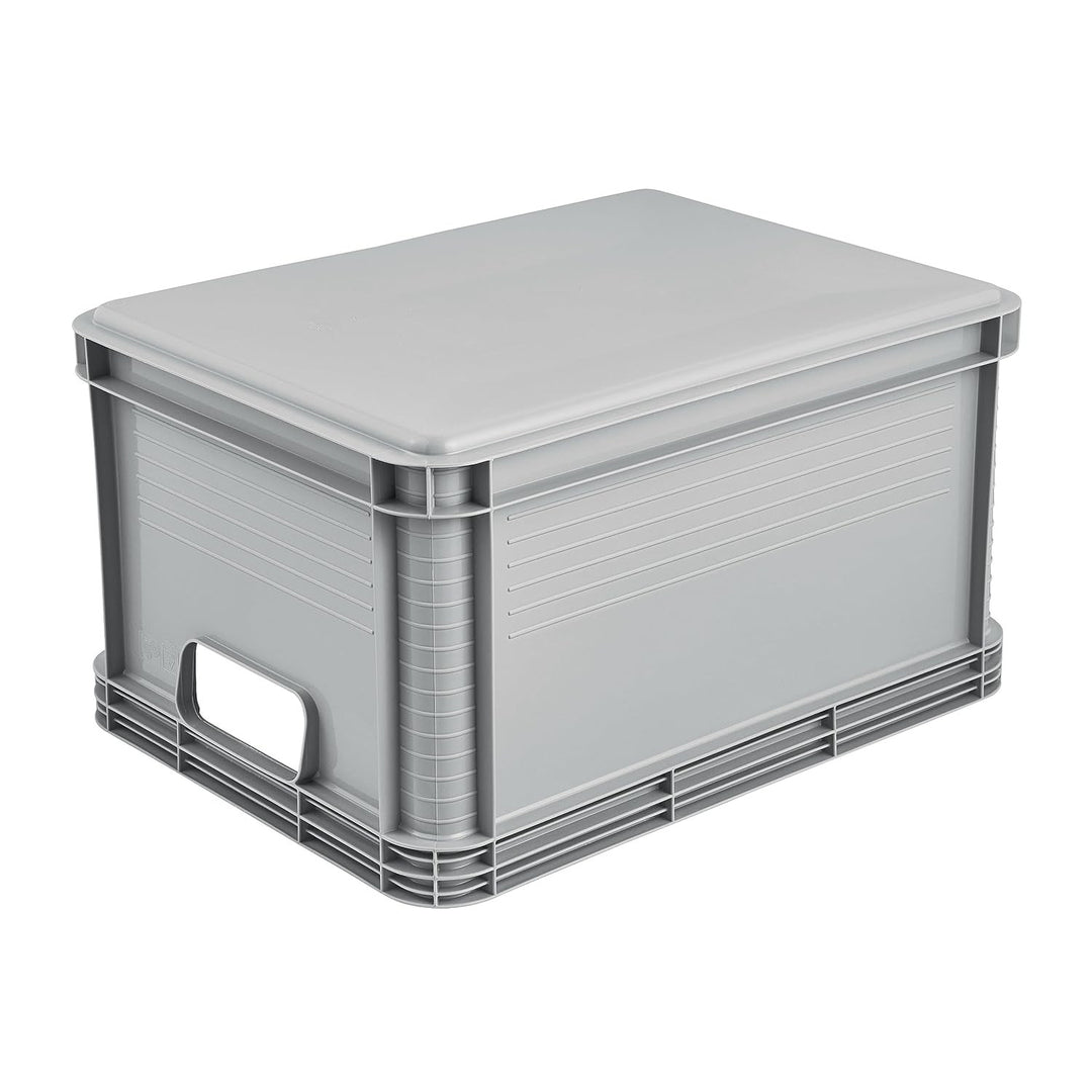 Přepravní box Robert Keeper, objem 20 l, šedý, vhodný pro styk s potravinami, lehký a odolný, nosnost až 30 kg