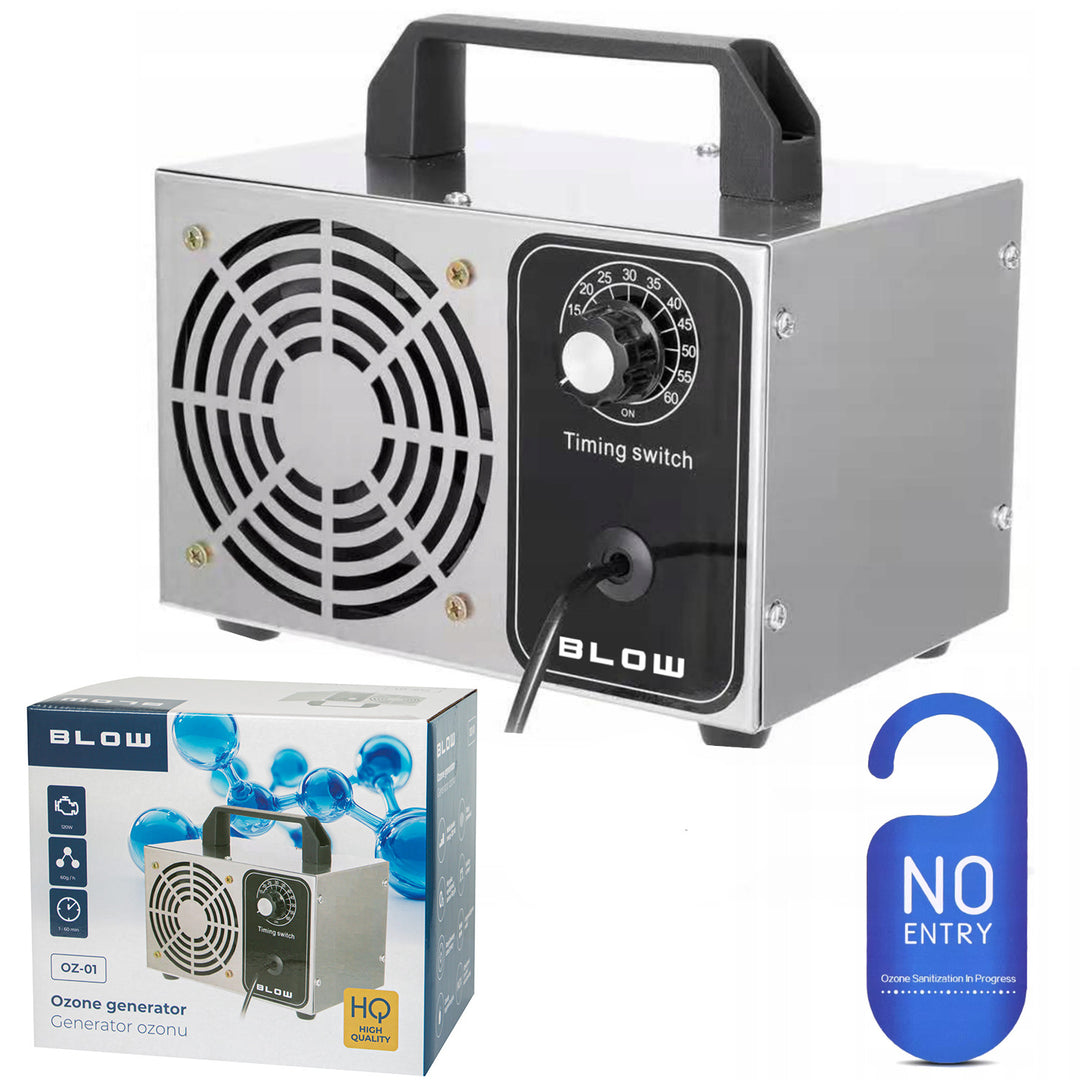 Generátor ozonu Blow, výkon 60000 mg/h, příkon 120 W, nízká spotřeba energie, dlouhý kabel, nastavitelná doba provozu, 4 desky pro ozonizaci, 67-300#