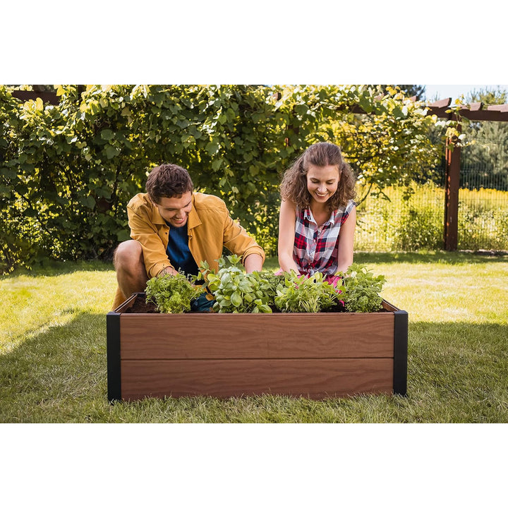 Zahradní obrubník Keter Maple, plast, hnědá barva, rozměry 106 x 106 x 32 cm, odolný vůči povětrnostním vlivům, 249299