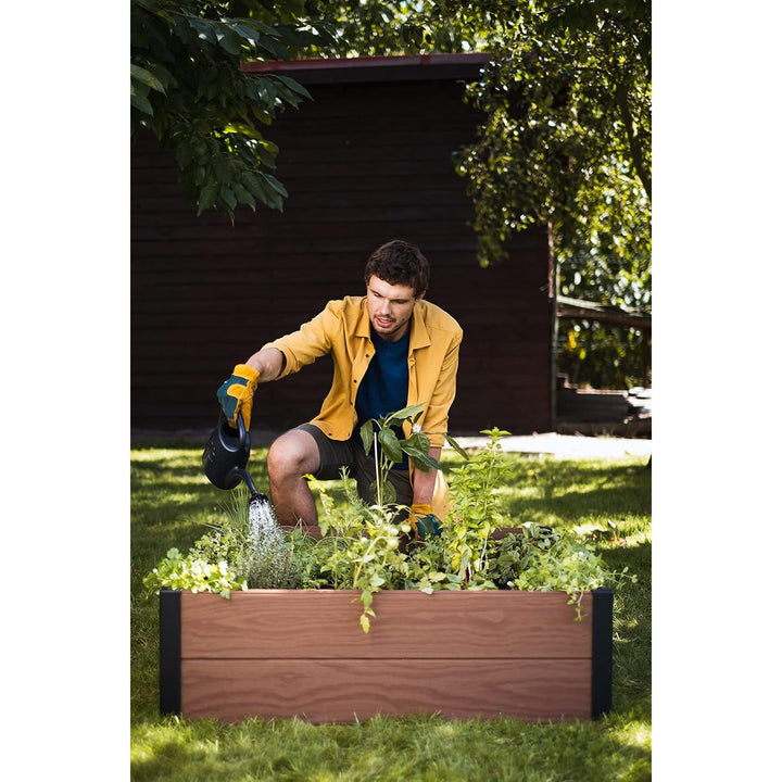 Zahradní obrubník Keter Maple, plast, hnědá barva, rozměry 106 x 106 x 32 cm, odolný vůči povětrnostním vlivům, 249299