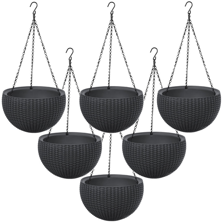 Závěsný květináč Keter Sphere Planter, barva antracitová, 6 kusů