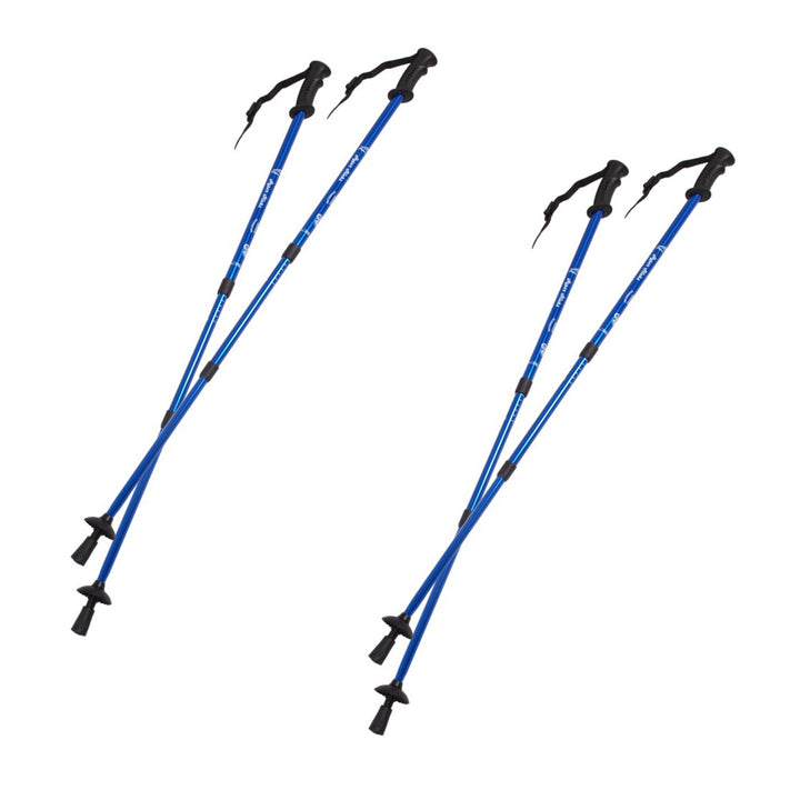 Hliníkové teleskopické hole na nordic walking, 65–135 cm, modré, 2 páry