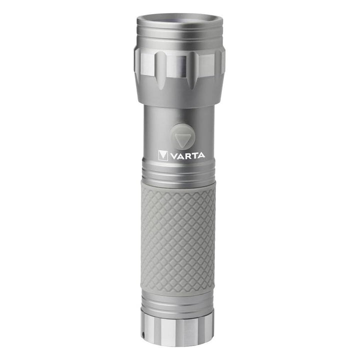 Hliníková ruční UV LED svítilna 15638, vlnová délka UV záření 395–400 nm, technologie Multi LED + baterie Varta v balení