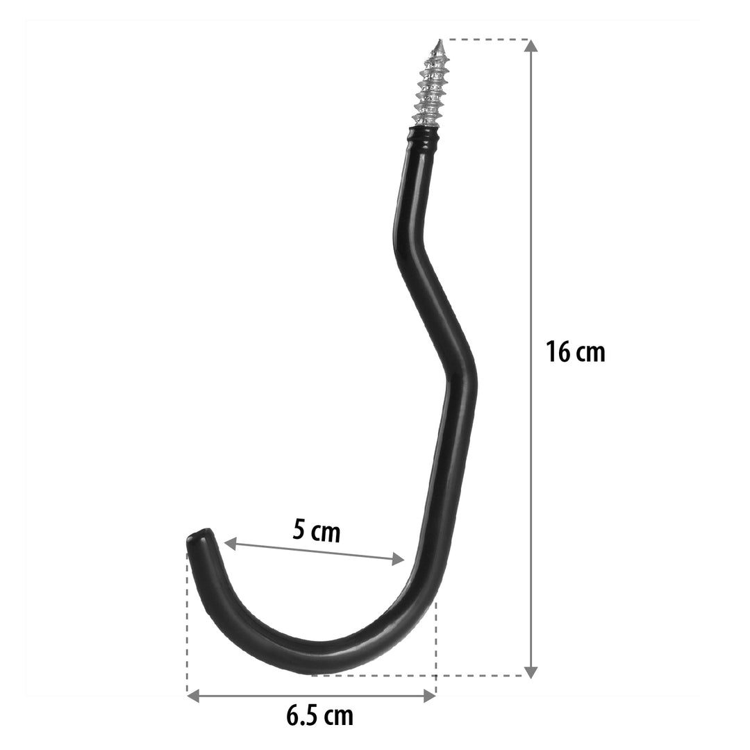 Sada 4 stropních háčků Maclean na žebřík, kolo, zahradní hadici, ocelová, max. nosnost 10 kg/háček, MC-485