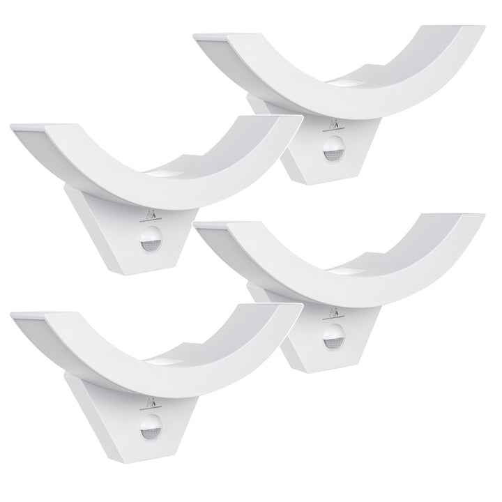LED lampa s pohybovým čidlem Maclean, PIR čidlo, bílá barva, 10 W, IP54, 800 lm, MCE290 W, 4 kusy