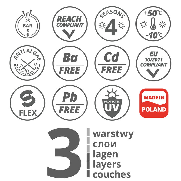Zahradní hadice Vartco, třívrstvá, ohebná, průměr 1", délka 30 m, Light Plus