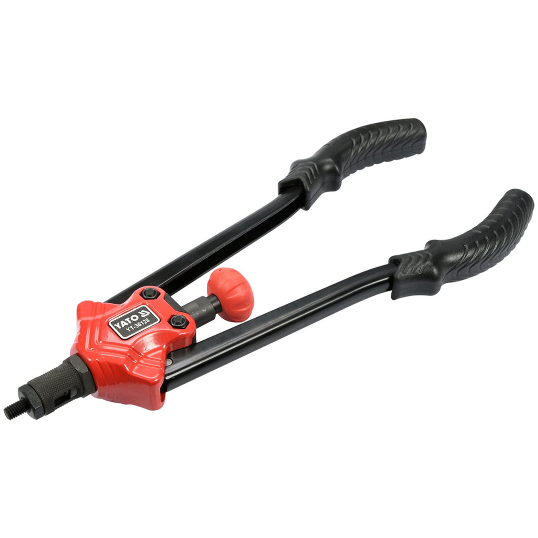 Ruční nýtovačka Yato, pro nýtovací matice velikostí M3–M12, protiskluzová rukojeť, hlavy z odolné oceli CrMo, YT-36128