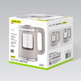 Skleněná rychlovarná konvice Maestro, objem 1,7 l, výkon 2200 W, ukazatel hladiny vody, LED podsvícení, otočná základna, barva béžová, MR-065-BEIGE
